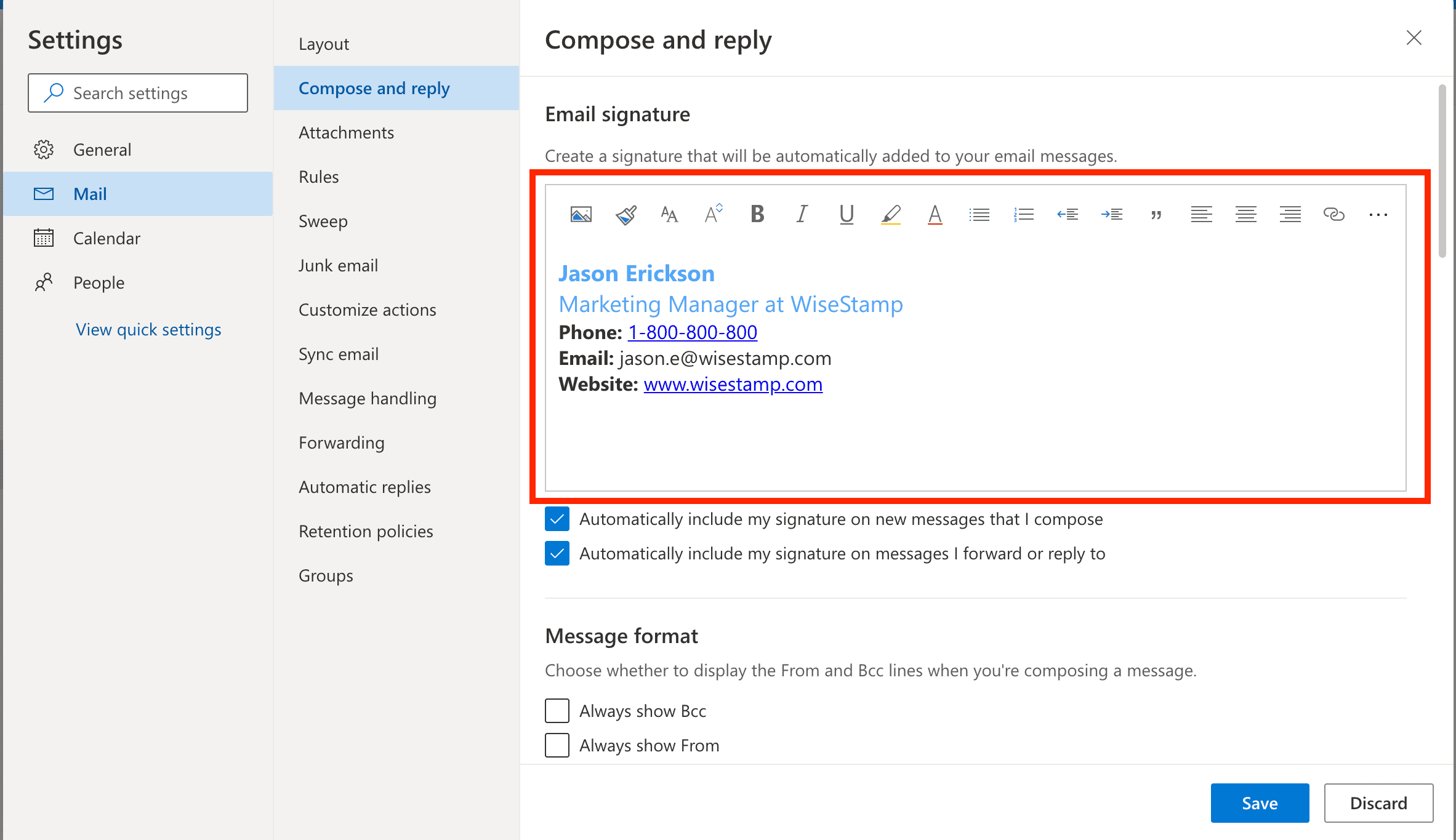 Add Signature in Outlook 365