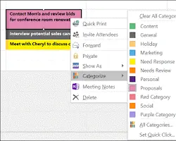 Outlook Calendar Event categorized by Event Type